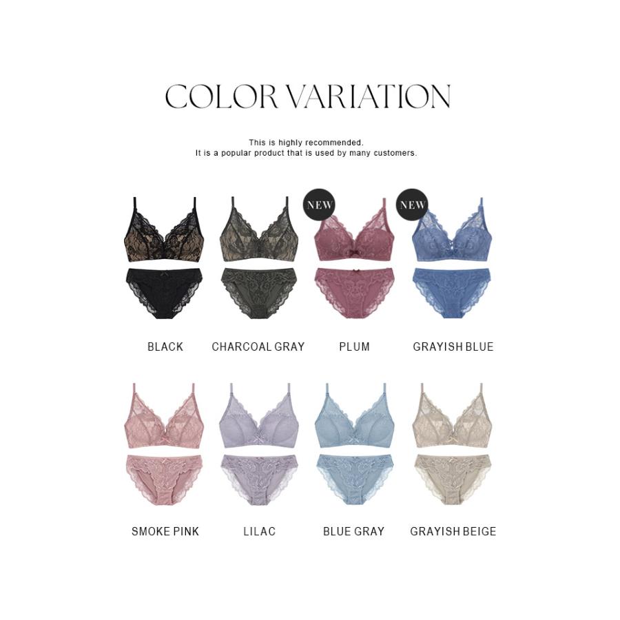 ブラジャー 下着レディース 上下 ノンワイヤーブラ 脇高 谷間 モーニングルーティンブラ ダスティフルールブラ&ショーツ 楽ちん リラックス ツーハッチ | tu-hacci | 21
