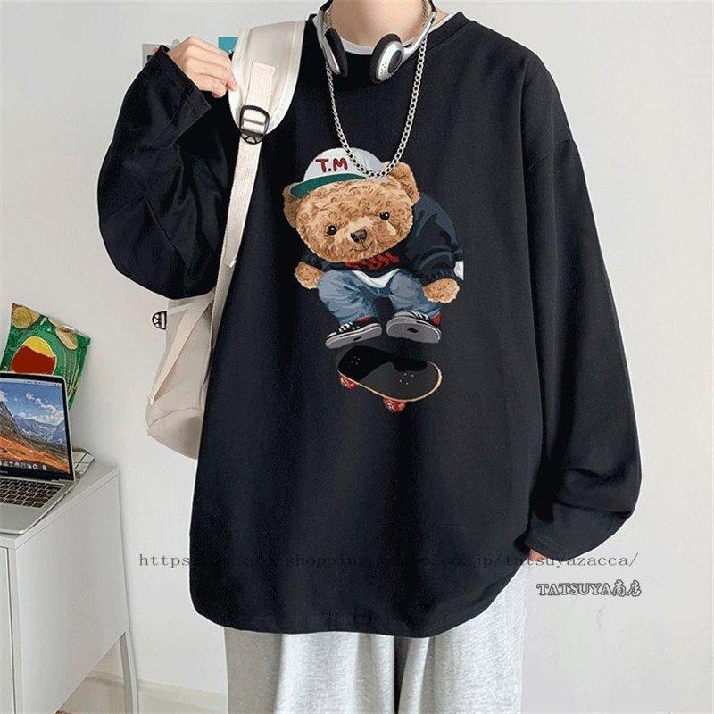 ロンt メンズ 長袖 Tシャツ プリント ビッグシルエット クルーネック おしゃれ 22春夏新作 カジュアル しっかり メンズ かっこいい ファッション 春先取りの