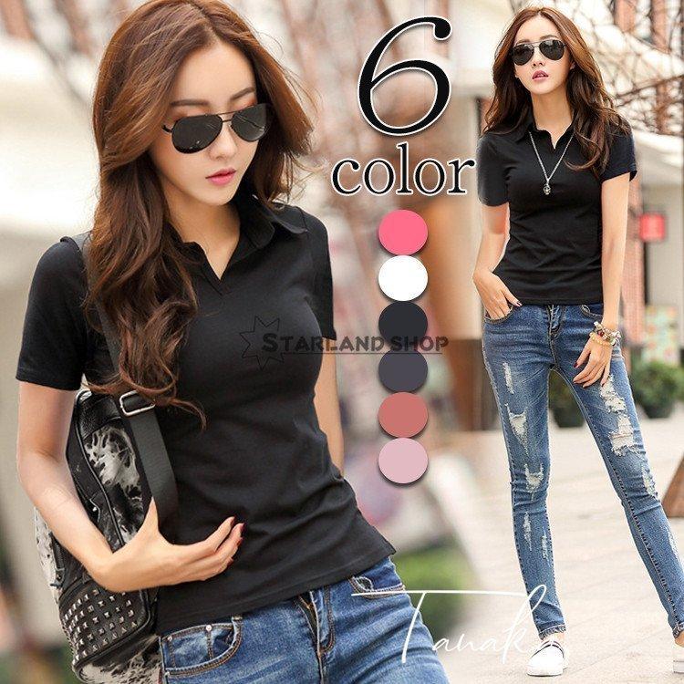 激安 新作 ポロシャツ ポロシャツ レディース 半袖 夏 ポロシャツ 細身 無地 スリム カ ポロシャツ レディース 半袖 夏 ポロシャツ 細身 無地 スリム カットソー 折襟tシャツ ゴルフ カジュアル おしゃれ Www Threeriversofs Com