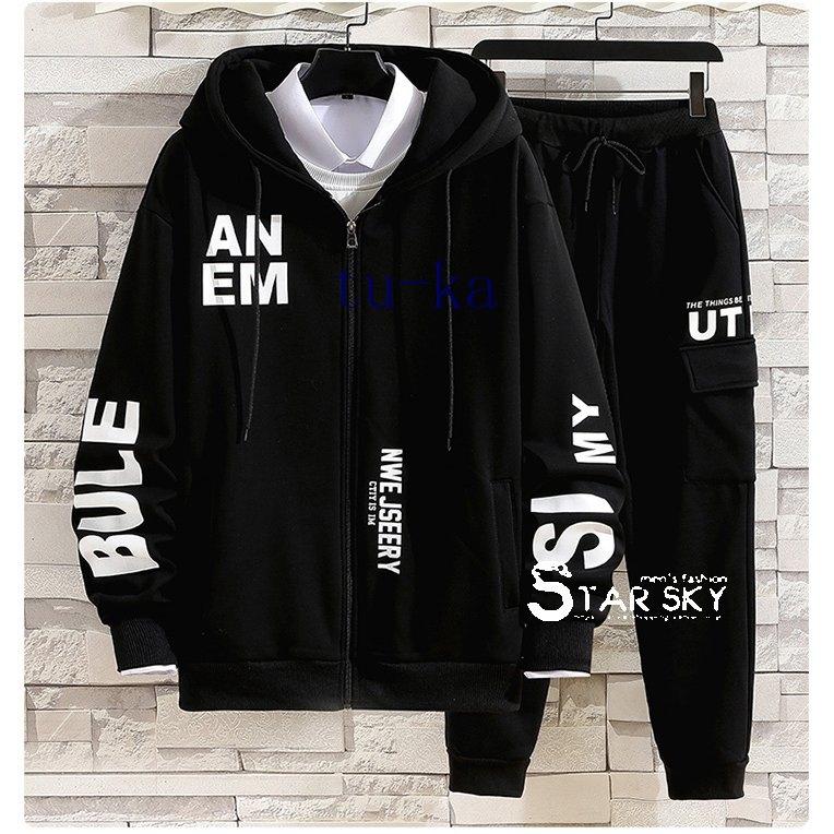 ジャージ セットアップ 上下 メンズ 秋 上下セット 開襟 コットン かっこいい スウェット 大きいサイズ パーカー パンツ カジュアル 長袖 決算特価商品