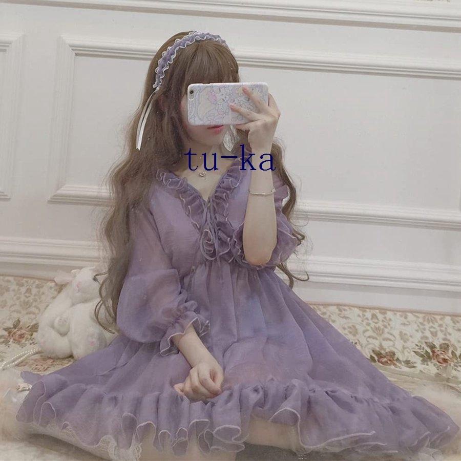 最高 Hinanaqueena 青 紫 Lolita ロリータ ロリィタ Rococo ひざ丈ワンピース Www Indiashopps Com