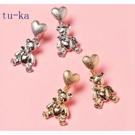 ピアス レディース 韓国 ハート くま クマ アクセサリー ゆめかわいい Tuka Tu Ka 通販 Yahoo ショッピング