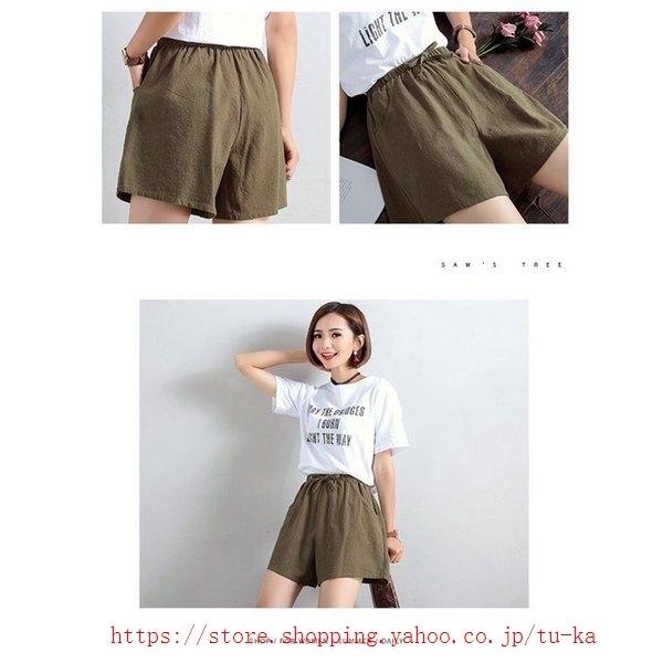 レディース ショートパンツ ハイウエストパンツ Kl 無地 ウエストゴム ゆったり ワイドパンツ ルームウェア ボトムス ハーフパンツ 登場 超歓迎された