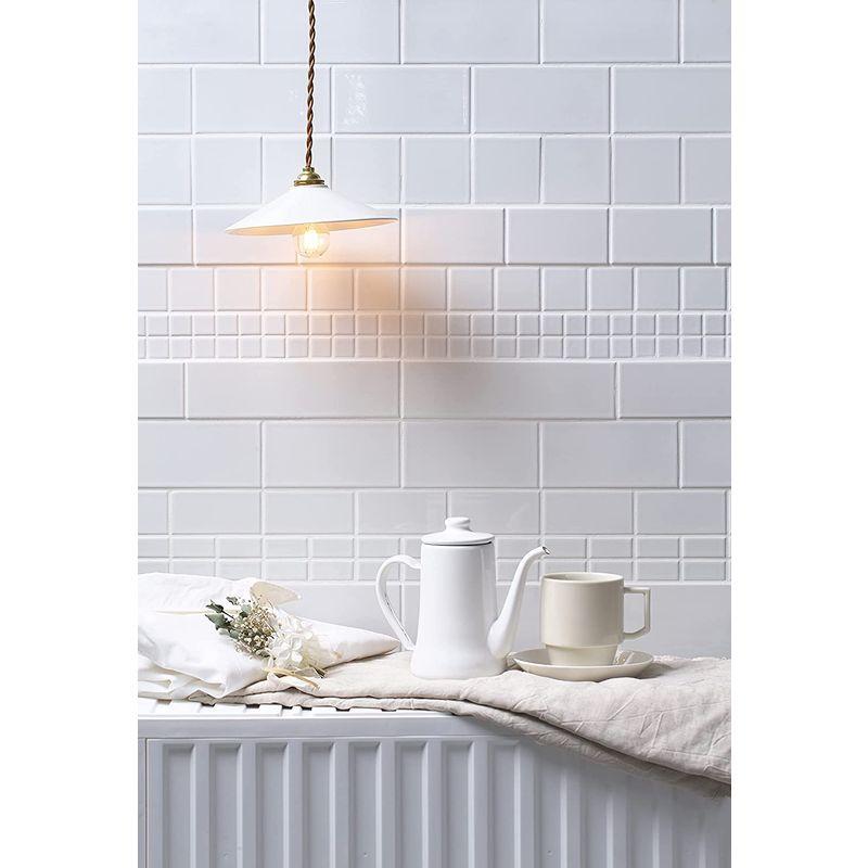 モザイクタイル　DIY　壁　磁器　SUG　White　Tile　美濃焼　22シート入り　ST-2247　22二丁　杉浦製陶　ゆか　白いタイル