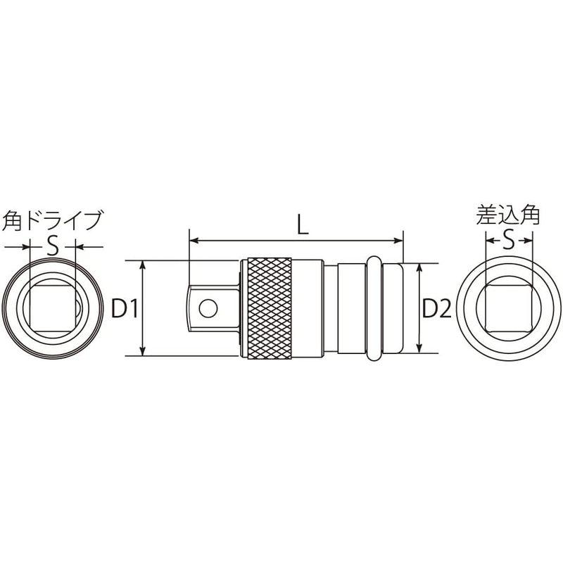 【お気に入り】 トップ (TOP) インパクト用 ワンタッチ アダプター 差込角3分角 Oリング・ピン不要 6個入 EPA-3 燕三条 日本製