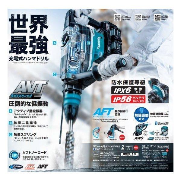【正規店】 マキタ makita 40Vmax 52mm 充電式ハンマドリル  HR006GZK 付属品(ケース付)｜tu-yamamura｜03