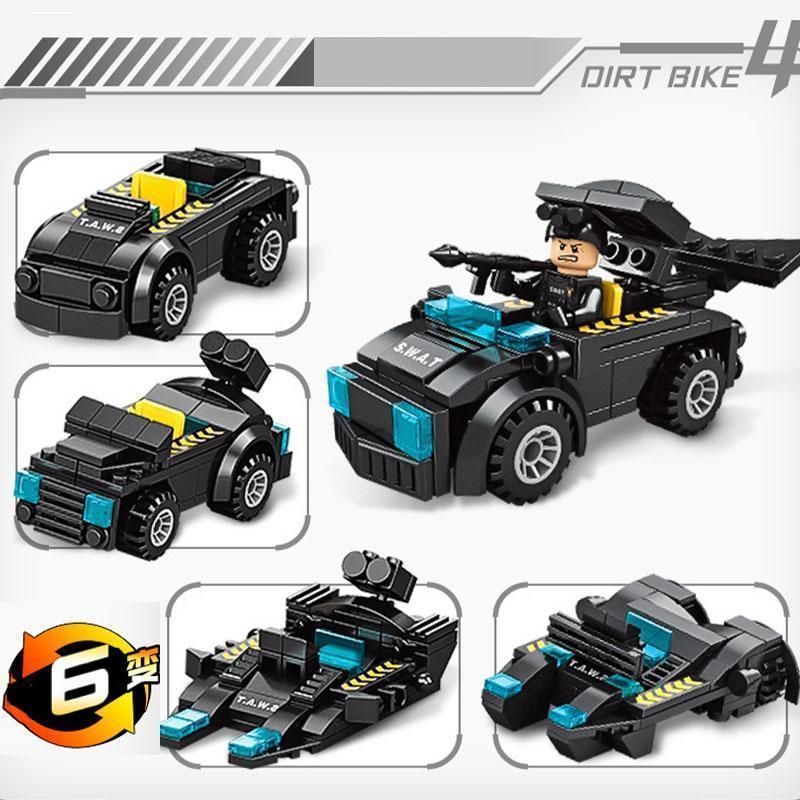 あす楽 レゴ互換ブロック ロボコップ 装甲車 戦闘機 LEGO互換品 SWAT 51種類変形可 ミニフィグ スワットチーム 知育玩具 ブロック 誕生日プレゼント 入園ギフト｜tubamenami-store｜11