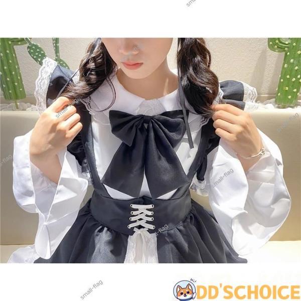 美少女 コスプレ メイド服 ロリータ 仮装 ワンピース レース 蝶結び lolita 可愛い 長袖 おしゃれ エプロン レディース 洋風 ドレス｜tubamenami-store｜10