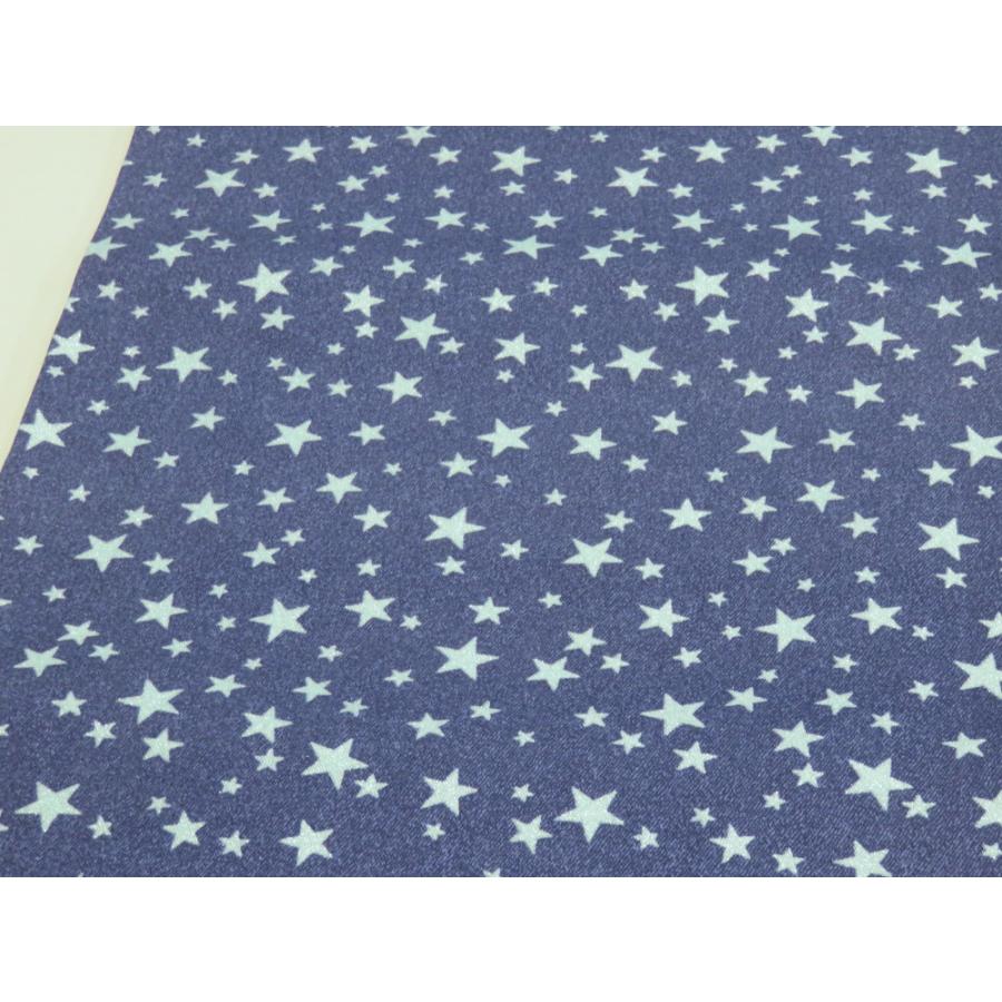 星柄スター グリッターラメ ブルー デニム風ツイル 安い おしゃれ 布地