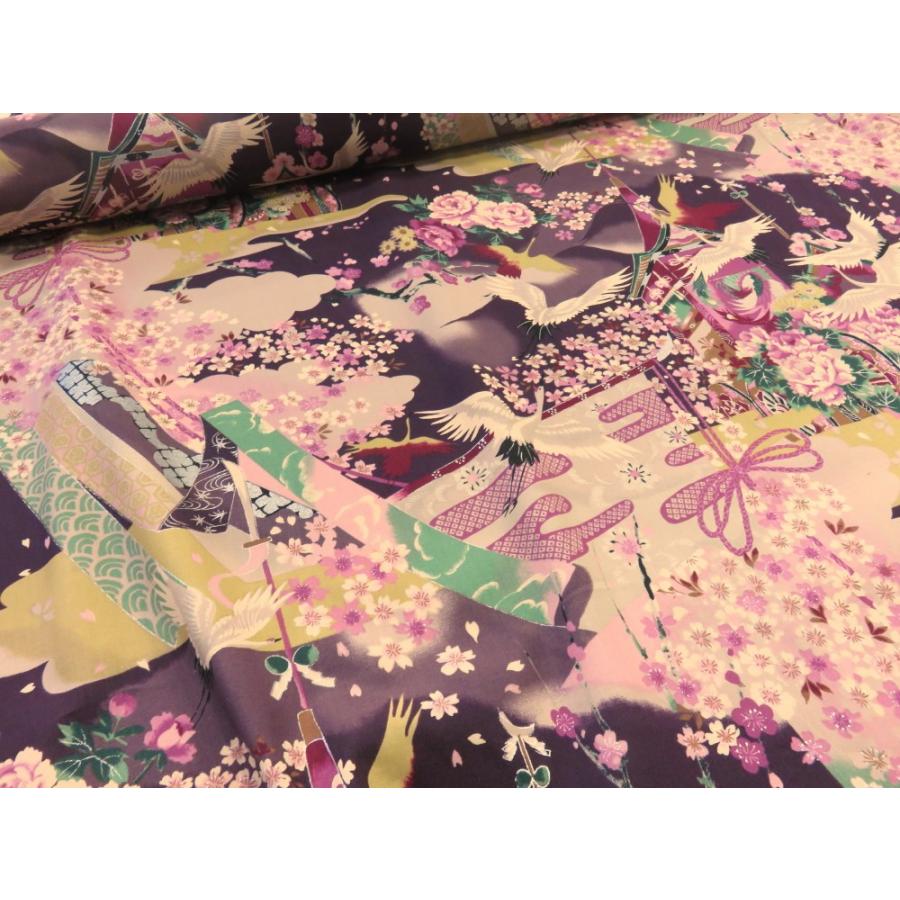 1ｍ単位 アウトレット50 有輪オリジナル 花舞物語 パープル シーティング生地 メール便3m可 花柄 生地 布地 服地 有輪 Yuwa ユーワ ナチュラル 9450 D 布と手芸 つばめや 通販 Yahoo ショッピング