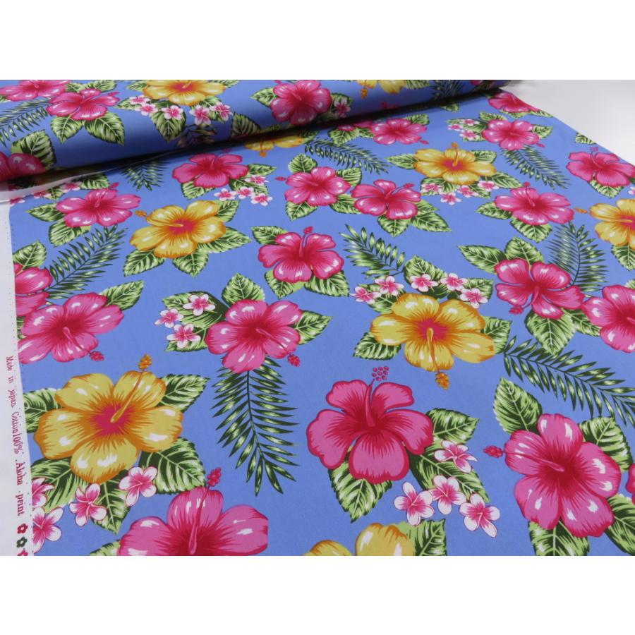 ハワイアン ハイビスカス ブルー ブロード生地 安い おしゃれ 布地 かわいい 8600 90d 布と手芸 つばめや 通販 Yahoo ショッピング