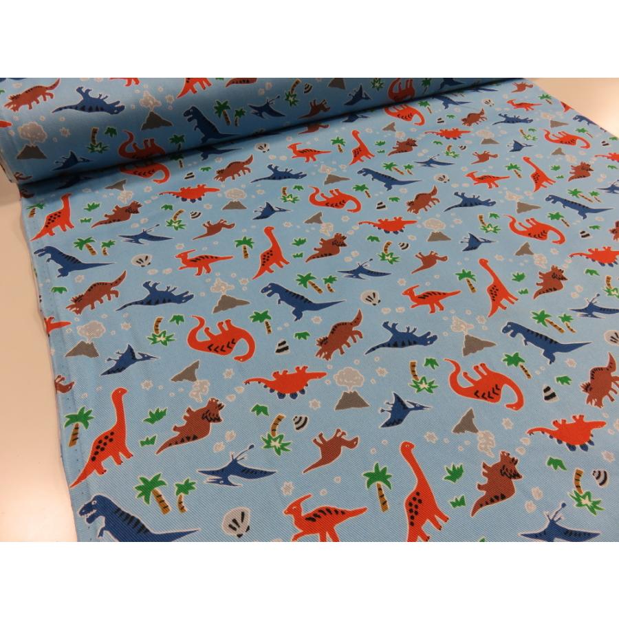 プチダイナソー ライトブルー ツイル生地 きょうりゅう 恐竜 安い おしゃれ 布地 かわいい 生地 手芸 A1026 1c 布と手芸 つばめや 通販 Yahoo ショッピング