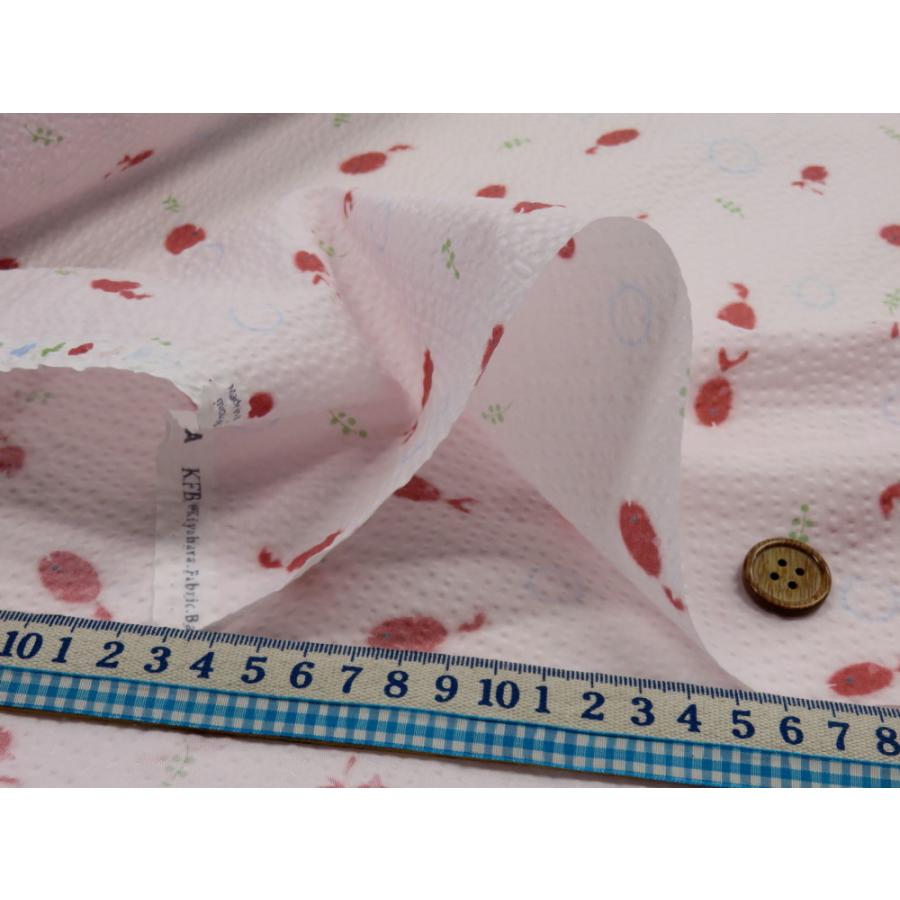 おぐらみこデザイン リップル 金魚 ピンク 安い おしゃれ 布地 かわいい 生地 ゆかた 浴衣 じんべい 甚平