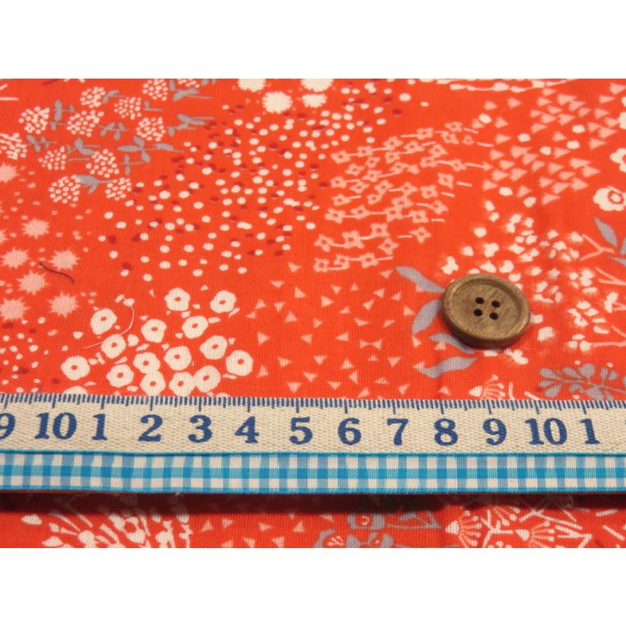 購入 4.オレンジ赤紺 ダブルガーゼ パッチワーク生地 