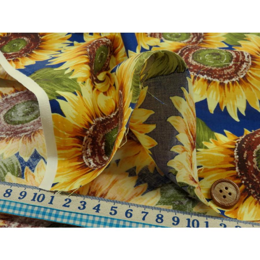 独特な店 ひまわり向日葵 大 ブルー シーチング ヒマワリ 安い おしゃれ 布地 かわいい 生地 手芸 Aynaelda Com