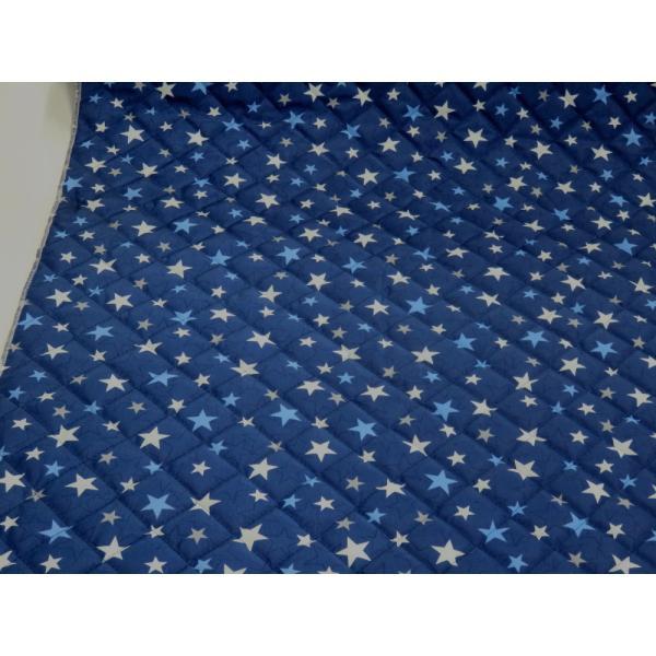 ナイロンオックス 星柄 ネイビー キルティング生地 キルト生地 106cm幅