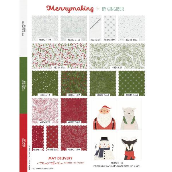 MODA（モダ）カットクロス42枚セット 15 Merrymaking-48340 USAコットン 約12×12cm 日本製 綿100 ...