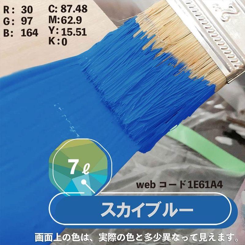 買い方 カンペハピオ ペンキ 塗料 水性 つやあり スカイブルー 7L 水性シリコン多用途 日本製 ハピオセレクト 00017650641070