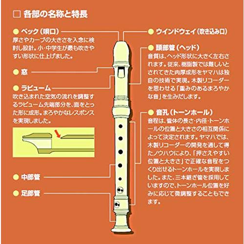 ヤマハ(YAMAHA) ABS樹脂製リコーダー ソプラノ ジャーマン式 YRS-37III 指掛け、そうじ棒、リコーダークリーム、運指表、布ケースを同梱 吹き心地に｜tubutubu-shop｜04