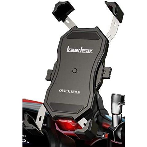 Kaedear 超熱 超特価激安 カエディア バイク スマホ ホルダー バイク用 ショートマウント 携帯ホルダー 携帯 クイックホールド black