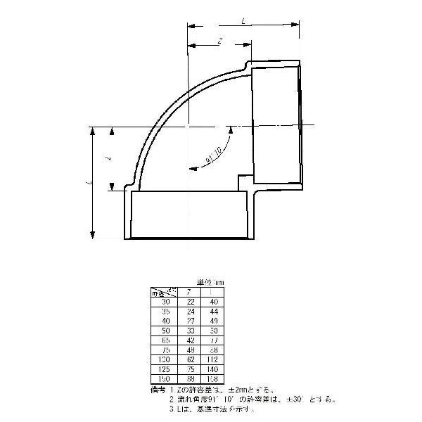 当日出荷　排水用　塩ビＤＶ継手　DV　エルボ　40｜tugiteyasan｜02