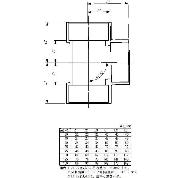 当日出荷　排水用　塩ビＤＶ継手　ＤＶ　チーズ 75｜tugiteyasan｜02