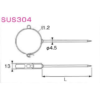 ♯ニイガタ製販 樋受金具 デンデン ステン タッチバンド 足長