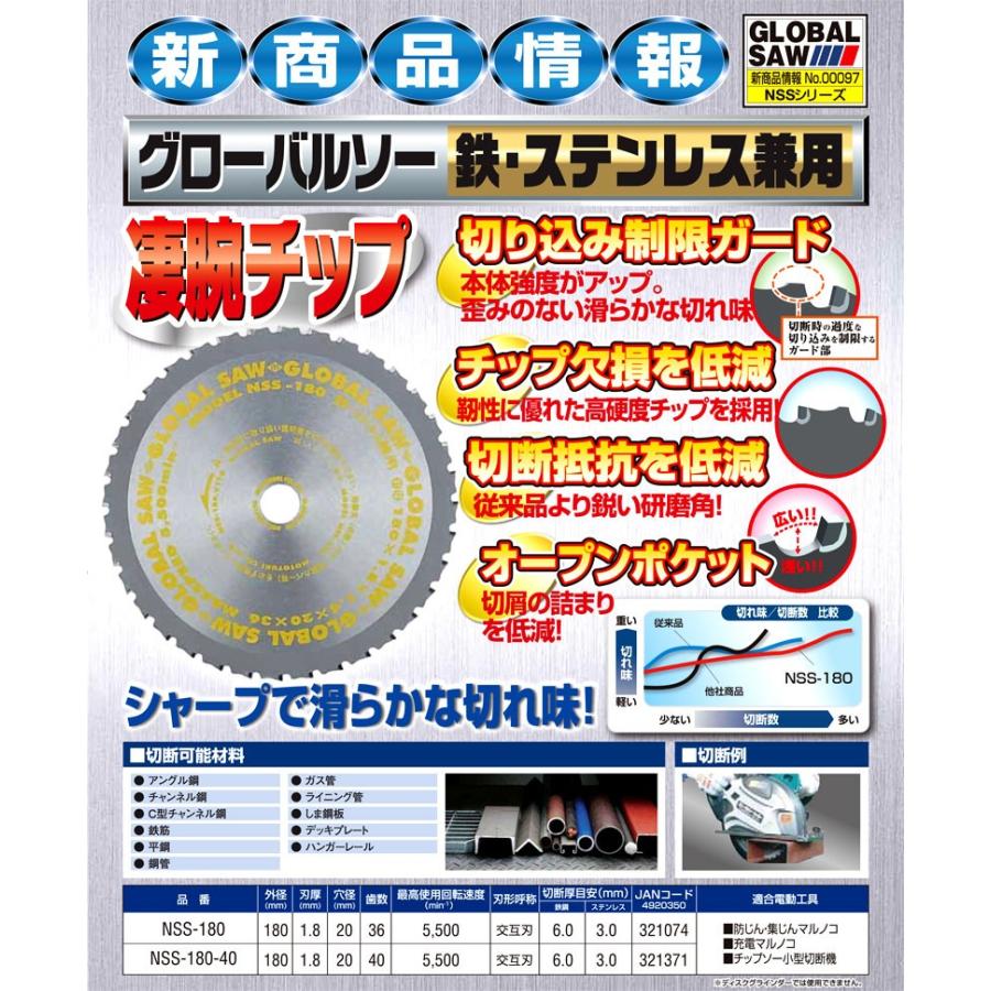 ☆メール便可☆モトユキ チップソー グローバルソー（鉄・ステンレス 