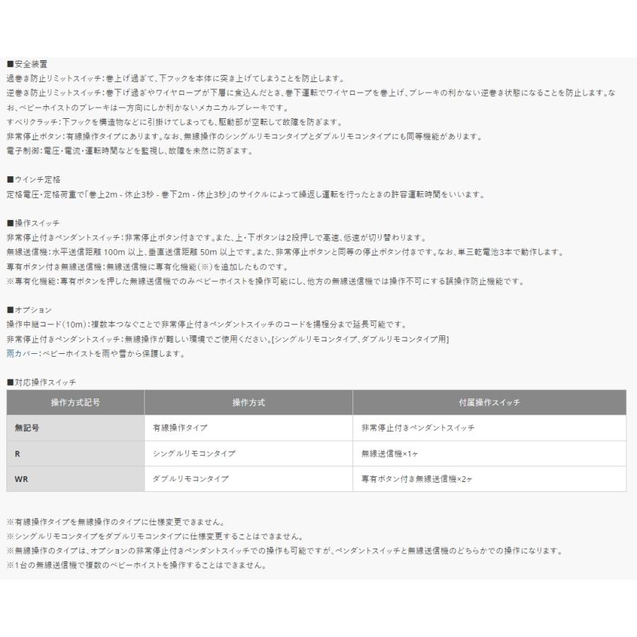 ◇トーヨーコーケン 二本掛ベビーホイスト 無線操作タイプ DB ◇トーヨーコーケン 二本掛ベビーホイスト 無線操作タイプ DB