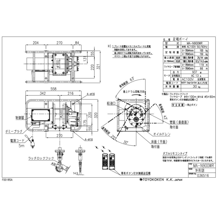 ◇トーヨーコーケン 足場材荷揚用ウインチ 足場ボーイ 無線操作 ◇トーヨーコーケン 足場材荷揚用ウインチ 足場ボーイ 無線操作