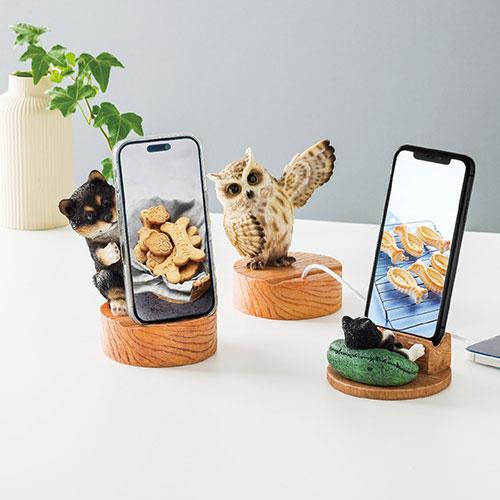 はちべいさん専用 紅石 ベニーズ スマホスタンド ハチワレ 【10.5×10.6×6.5cm