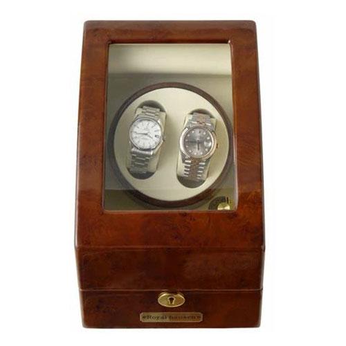 Royal hausen ロイヤルハウゼン ワインダー ワインディングマシーン 2本巻 時計収納(3本収納) 上品な高級感 モダンデザインの画像