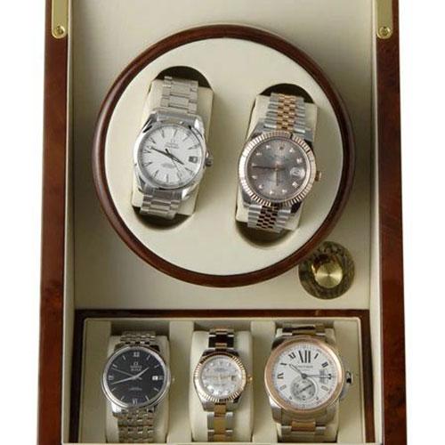 Royal hausen ロイヤルハウゼン ワインダー ワインディングマシーン 2本巻 時計収納(3本収納) 上品な高級感 モダンデザインの画像