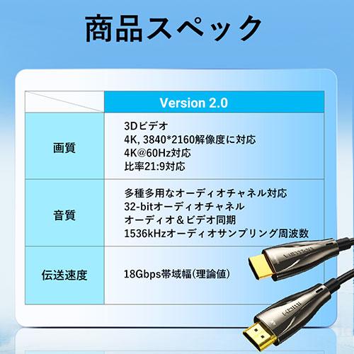 VENTION オプティカルHDMI Male to Male HDケーブル 100M 亜鉛合金タイプ ブラック AL-1529_3