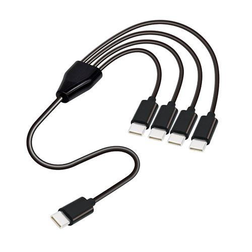 5本セット】 日本トラストテクノロジー 4 in 1 USB Type-C分岐ケーブル