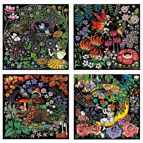 花の妖精 アクリル画 妖精 薔薇 丸形キャンバス 絵画 原画 花の妖精