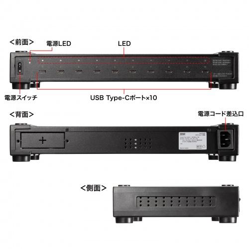 サンワサプライ USB PD対応AC充電器(10ポート・合計350W) ACA-PD96｜tuhan-direct｜04