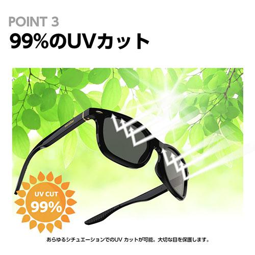 ジャパン公式通販 ウィキューダイレクト スライド式調光サングラス マットブラック VR-3039-MB