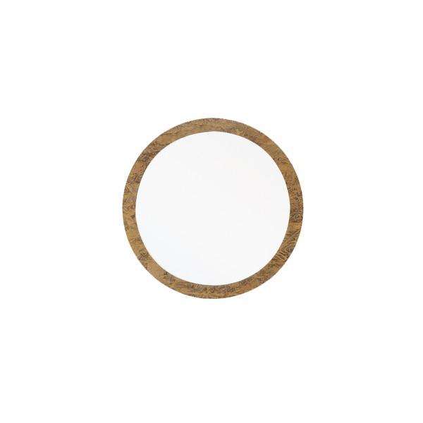 OSB丸形ウォールミラー(40) (ブラウン/茶) 直径40cm 鏡/スリム/高級感/ヴィンテージ/ブルックリン/飛散防止加工/壁掛け/オシャレ/北欧風/オーバル/日本製/完...の画像