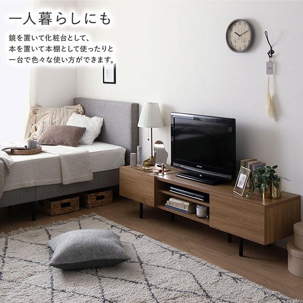 ワイド テレビボード テレビ台 幅180 cm ストーングレー フラップ扉
