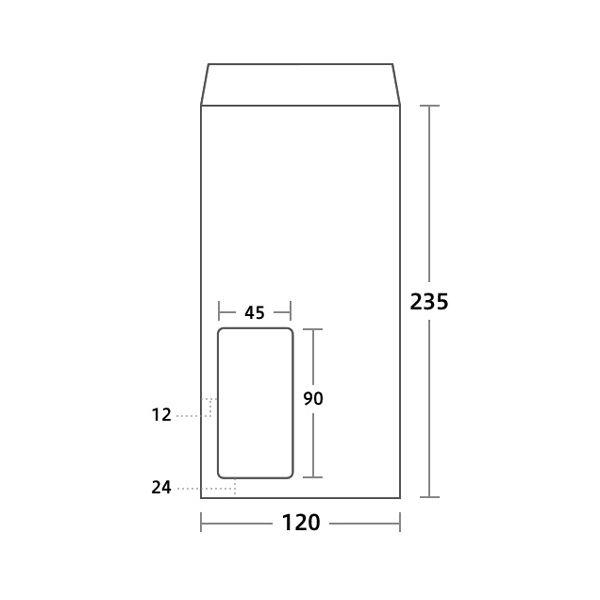 ハートレーザープリンタ対応 窓封筒 長3 クラフト 70g／m2 〒枠なし ヨコ貼 MA9103 1ケース（1000枚）の画像