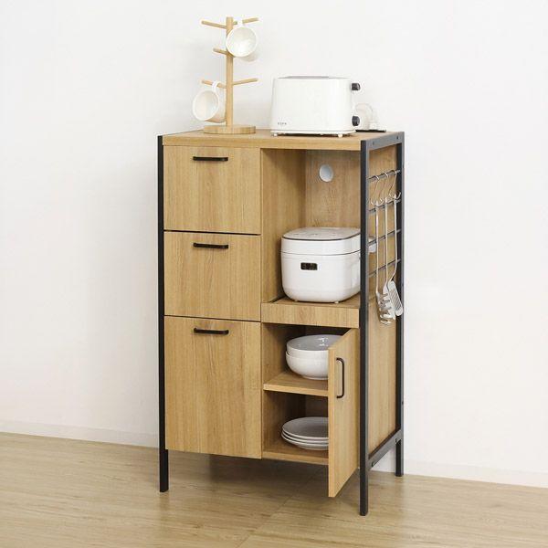 NEWアート食器棚 約60×100cm（モダンナチュラル） 組立式_1