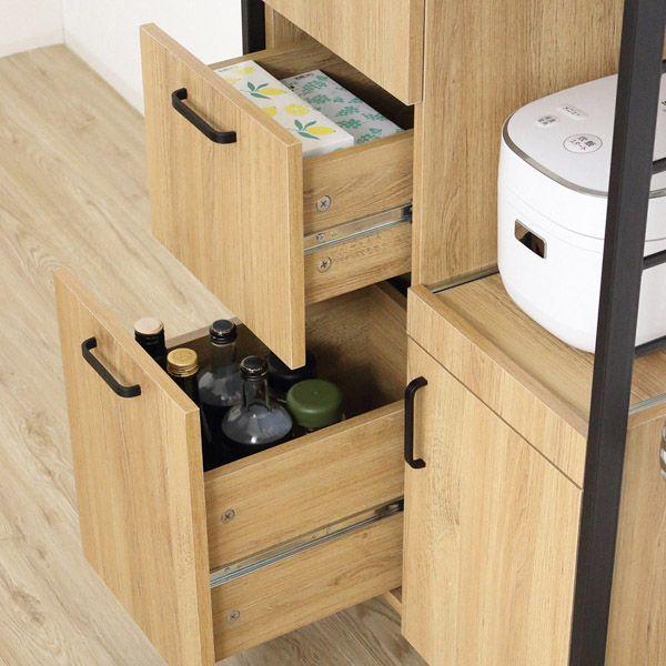 NEWアート食器棚 約60×100cm（モダンナチュラル） 組立式_3