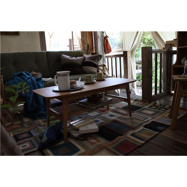 ローテーブル センターテーブル 幅105cm L 木製 天然木 棚収納付き コーヒーテーブル Tomte トムテ リビング ダイニング