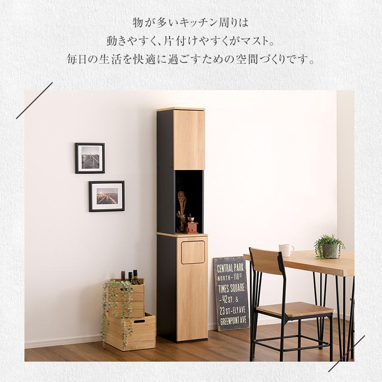 ヴィンテージ　ごみ箱一体型食器棚　ごみ箱1つタイプ_11