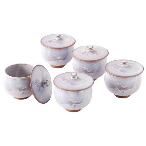 松尾邑華作 梅鉢草蓋付汲出し5客揃 K21005210