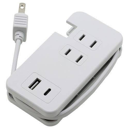 BAUT USB付モバイルタップType-C×A×1/AC×3 BT1U1C3ACWH | 