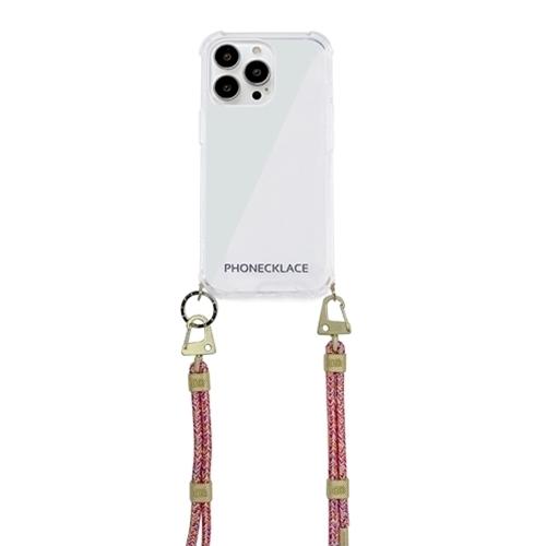 PHONECKLACE クロスボディストラップ付きクリアケース for iPhone 13 Pro Rainbow PN21608i13PR｜tuhan-station