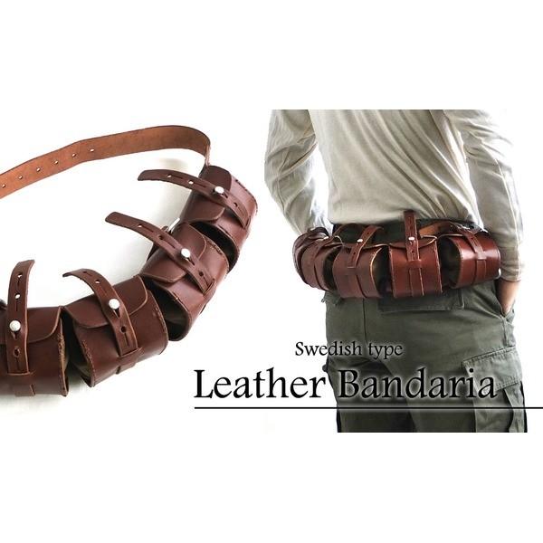 バンダリア　スェーデン軍 スエーデン軍本革バンダリア（復刻品アンティーク仕上げ