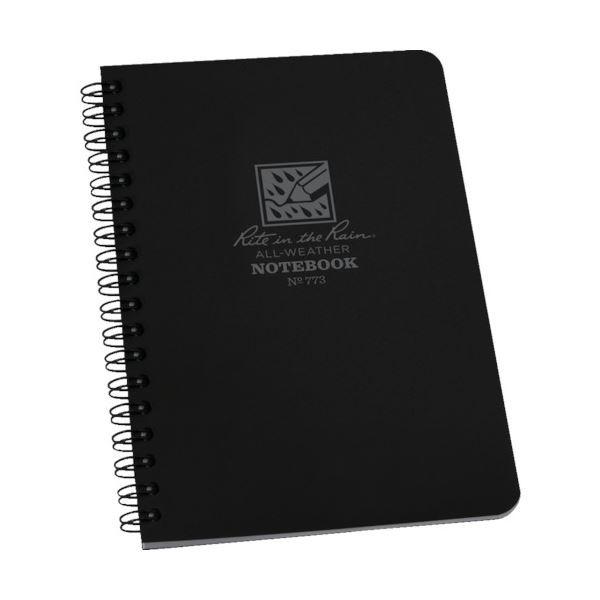 （まとめ） ライトインザレインスパイラルノートブック ユニバーサル ブラック 773 1冊 〔×5セット〕